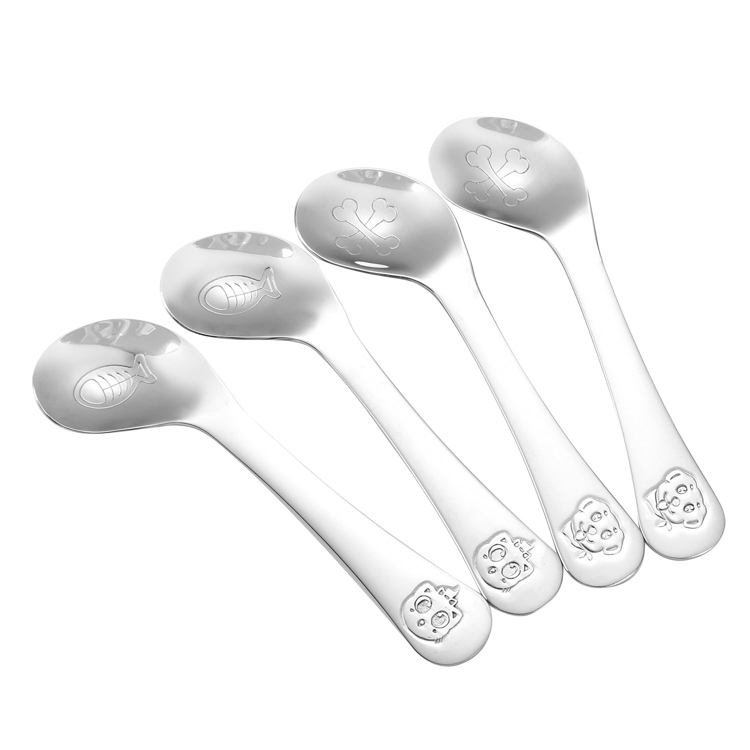 4pc Baby Spoons Curved Toddler Spoon 304 Stainless Steel Right Handed