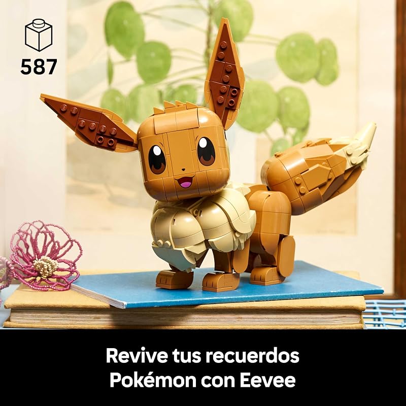 Pokémon Eevee - Kit de Construcción para Adultos - Maqueta 3D de Puzzle Anime - Figura Articulada con Extremidades, Orejas y Cola Móviles - Decoración de la Habitación - Regalo Gamer - 72151