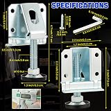 DASBET M10 Leveling Legs 4PK Heavy Duty Furniture Levelers w/ Lock Nuts 2" Adj view 2