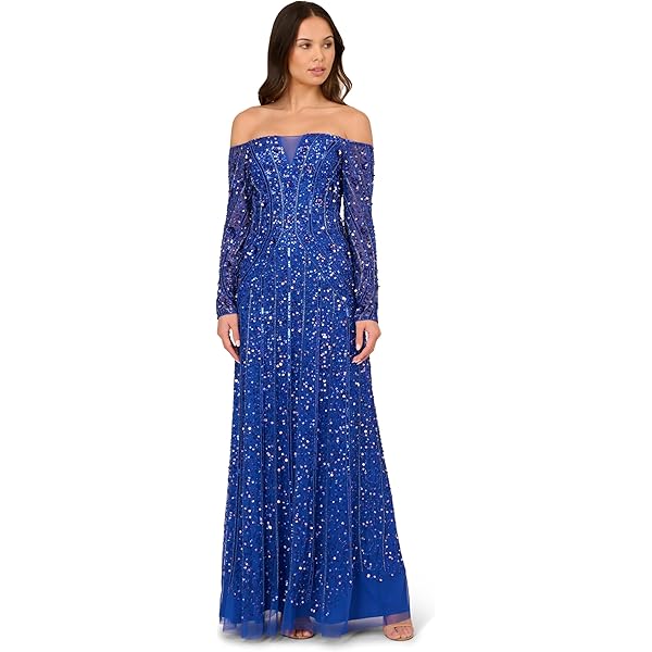 adrianna papell french blue dress Adrianna Papell AP1E210499
