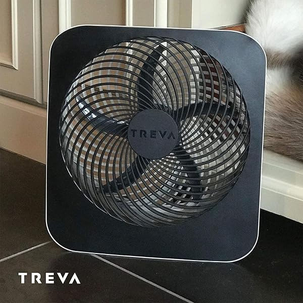TREVA 10-INCH PORTABLE FAN, POWERED BY BATTERY AND/OR AC ADAPTER – DESK FAN AIR CIRCULATING WITH 2 COOLING SPEEDS FOR PERSONAL AND TRAVEL USE (BLACK) (OOS)