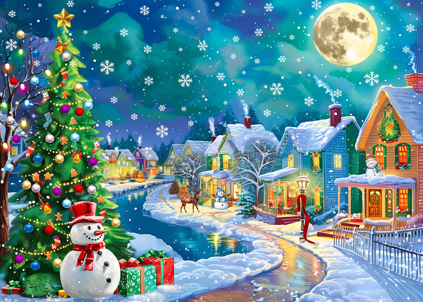 2025 Christmas Jigsaw Puzzles 1000 Piece for Adults-Christmas Town puzzle adults 1000 piece puzzle 2025 Christmas jigsaw puzzles 1000 Piece for Adults Festival Puzzle — image 1