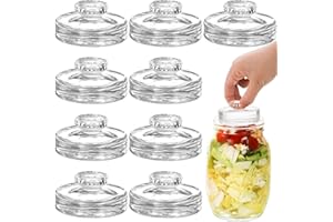 Cedilis 9 Pack Glass Fermentation Weights with Easy Grip Handles, Heavy Glass Fermenting Lids Kit for Wide Mouth Mason Jar, F