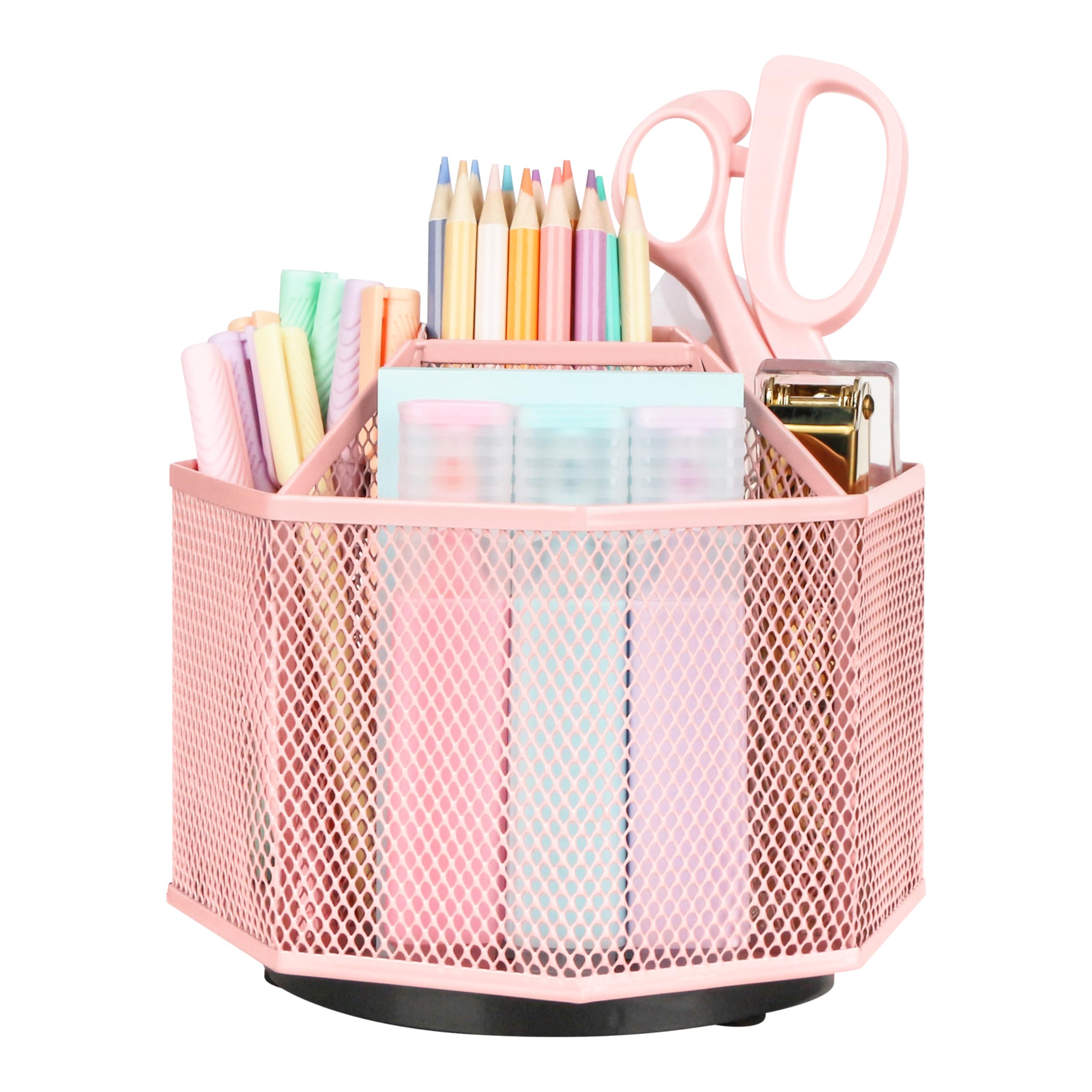 EXERZ Desk Organiser/Desk Tidy Caddy/Pen Holder/Multifunctional Organiser (Light Pink)