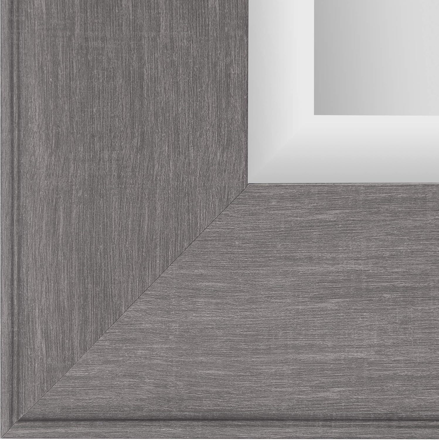 Everly Hart Collection 16x20 Graywash Woodgrain Framed Beveled Wall Mounted Accent Mirror 16 X