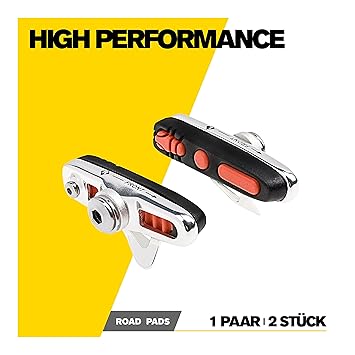 Gorilla Bikes Road Bremsschuhe 1 Paar 55mm I Beste Bremsperformance für Dein Rennrad I Innovative ABS Technologie erhöht Sich