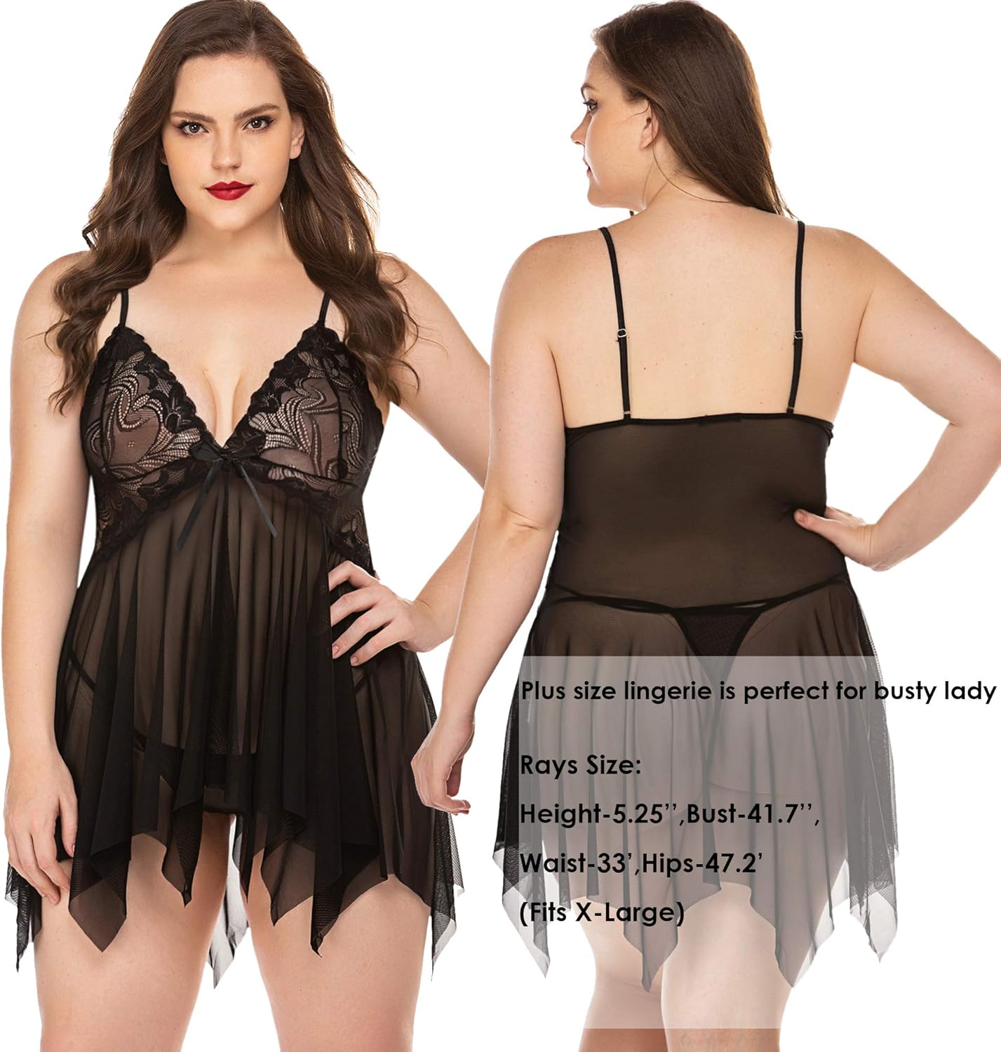 Avidlove Women Lingerie Lace Babydoll V Neck Sleepwear Strap Chemise at  Women’s Clothing store