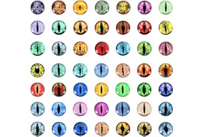 PATIKIL 8mm Dragon Eyes, 100 Pcs Round Glass Eyes Animals Crochet Eyes for Clay Doll Making Craft DIY Findings Jewelry Making