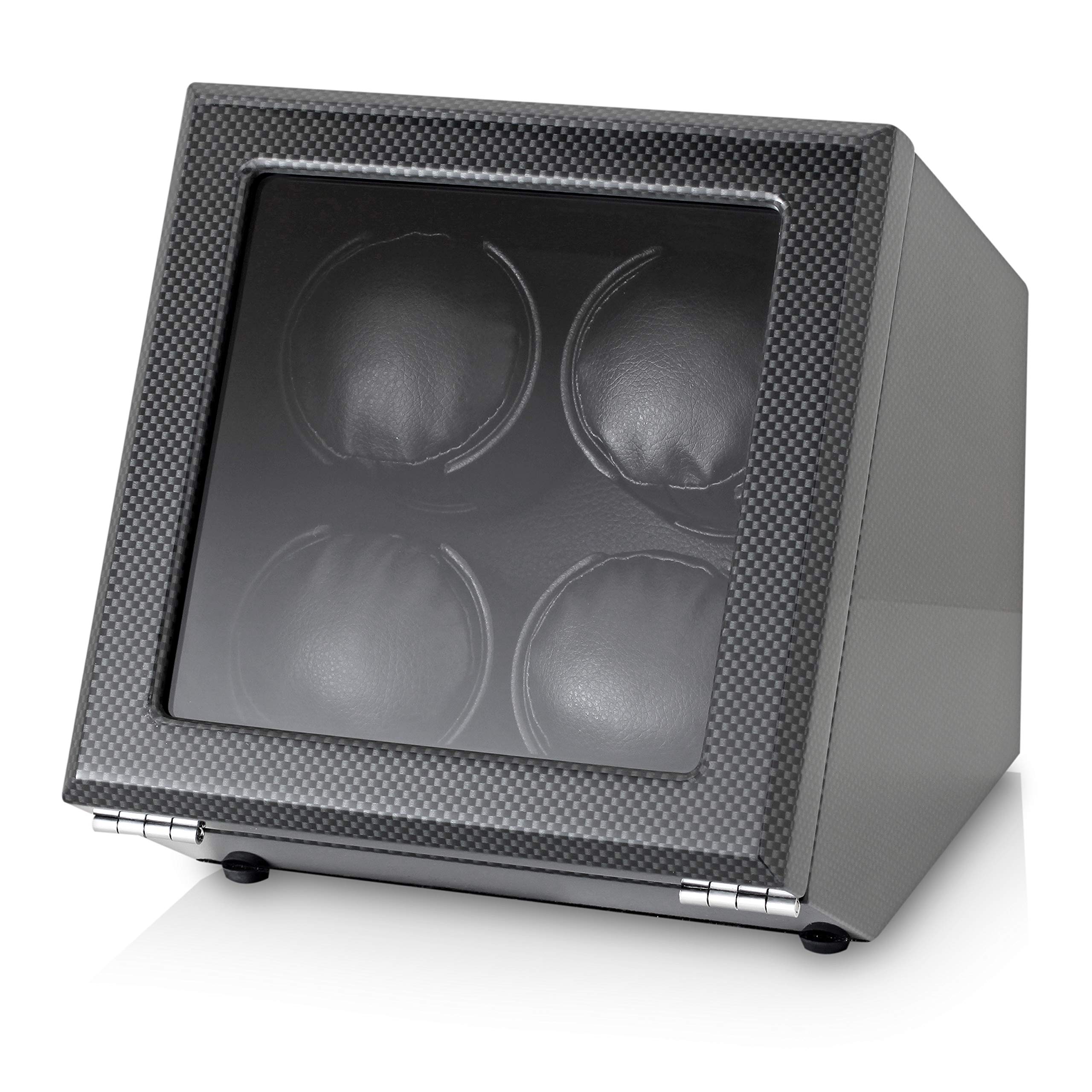 4 Watch Winder with Motor-Stop Option and Quiet Rotors (Carbon)