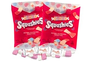 Smarties SQUASHIES Raspberry and Cream Flavored Candy, 5oz Each (2 PACK) W/Bundle Bonanza Candy