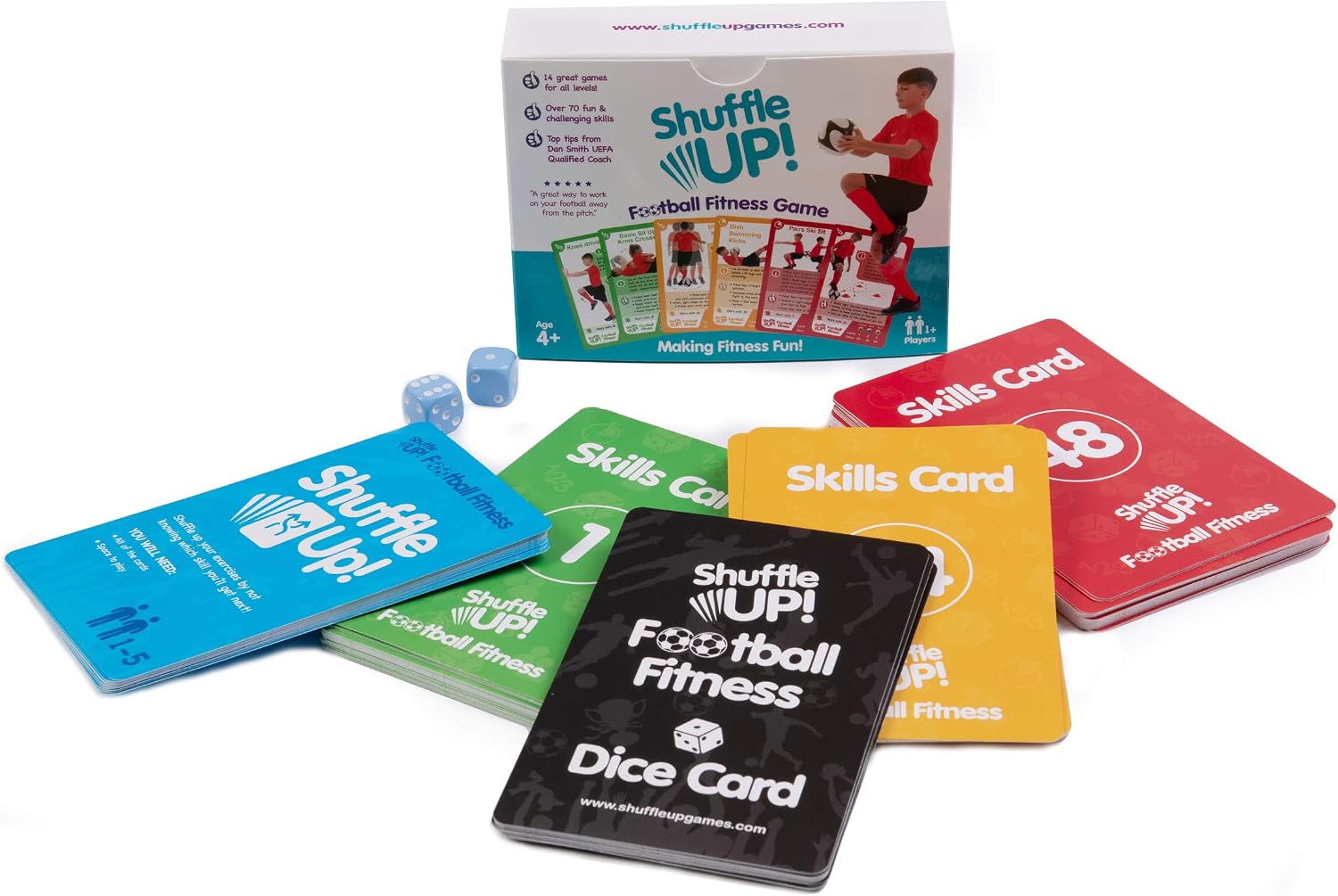 Shuffle Up Football Games, Family Soccer Games with 70+ Fun & Active Fitness Workout Cards, Training Equipment Aid - Image 4