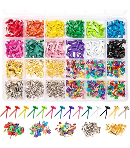 Eyelet Outlet Brads Rotondi 4mm – 70 Pezzi, Argento – Per Scrapbooking E Decorazioni