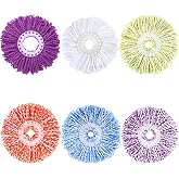 YOQXHY 6 Pack Spin Mop Replacement Heads 6.3 Inch (6 Colors) | Round Microfiber Mop Refills Compatible with Hurricane, Mopnado, Libman, Simpli Magic &amp; Other Spin Mop Systems