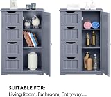 Yaheetech Bathroom Floor Cabinet Grey with 4 Drawers 1 Door Adjustable Shelf view 5