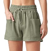 Willit Women's Linen Shorts Casual Summer Shorts High Waisted Comfy Pull On Shorts with Pockets 4"