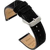 Benchmark Suede Watch Strap - Rustic Suede Leather Watch Band with Quick Release Spring Bars - Choice of Color &amp; Width - 18mm, 20mm or 22mm