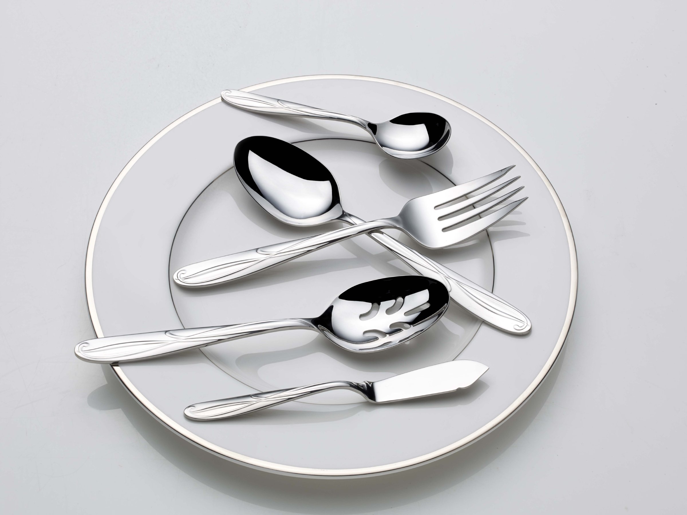 Mikasa Cocoa Blossom 65Piece Stainless Steel Flatware Set with