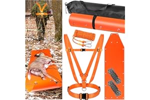 Deer Drag Sleds Set,Deers Drag Harness and Drag Sleds with Heavy Duty Deer Drag Strap Rope Elastic Tying Belt Storage Bag and