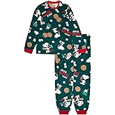 Peanuts unisex-adult 2-piece Loose-fit Pajama Set, Soft & Comfortable Holiday Nightwear for Family