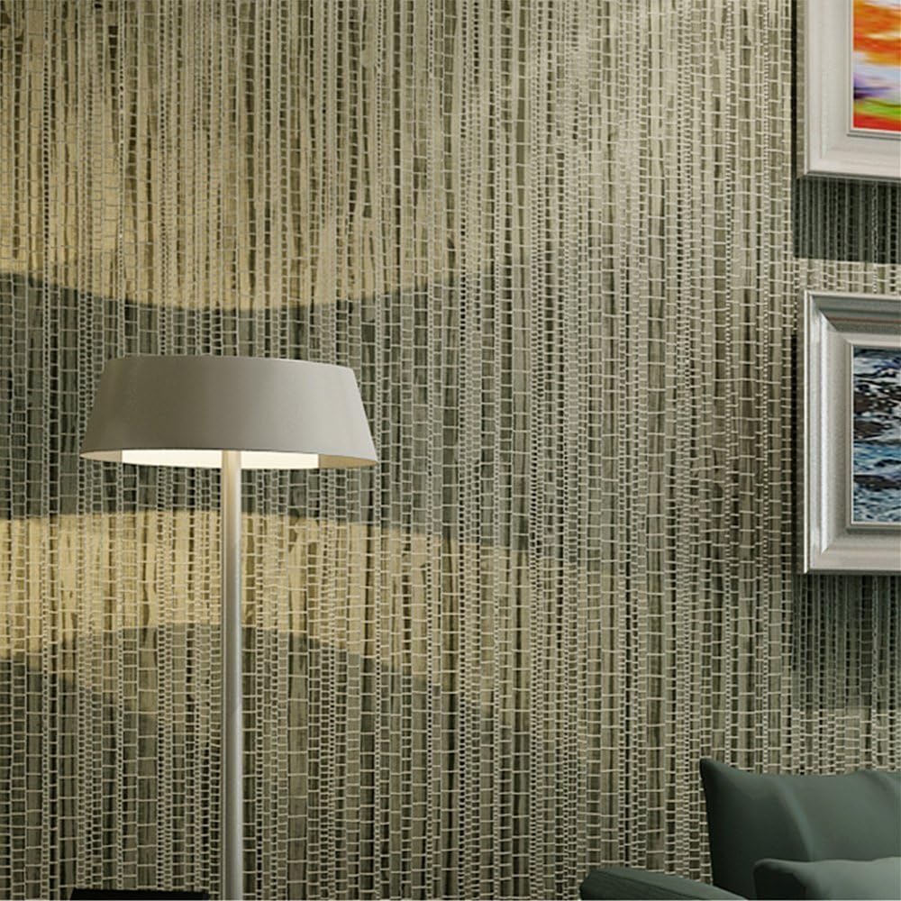 Blooming Wall: Faux Grasscloth Pattern Wallpaper Roll for Livingroom Bedroom, 20.8 In32.8 Ft=57 Sq.ft (Vintage Green)