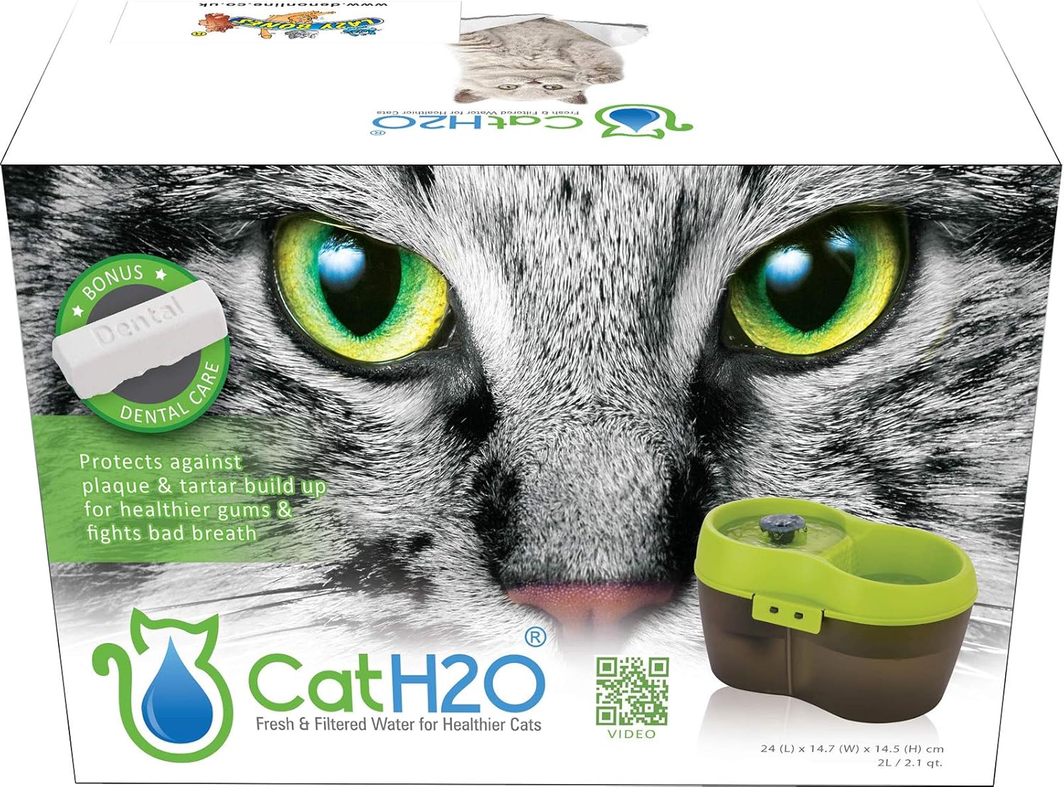 Cats H2O Drinking Water Fountain, 2 Litre Capacity BigaMart