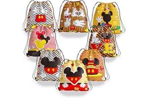Hbavfihnbg 12 Pieces Candy Drawstring Bag Drawstring Goodie Favor Bags for Boys and Girls Cartoon Birthday Party Decorations (mouse)