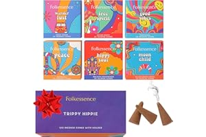 Folkulture Incense Cones Scented, Set of 6 Premium Inscents-Cones (120 Cones) with Holder - Poppy, Patchouli Incense, Mango P