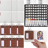 Watersay 6 Set Mini Travel Watercolor Palette Set Pocket Artist Watercolor Travel Kit with Wooden Grid Palette Box Sketchbook Brush Pens Paints Clips Small Painting Art Kit for Painters Artists