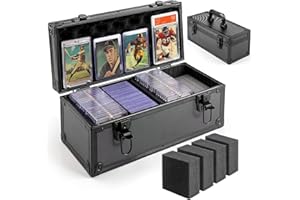 MewVeer Top Loader Storage Box with Key Locks, Trading Card Case Sports Card Storage Box & Hard Case Holds up to 300+ Top Loa