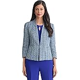 Kasper Womens Open Front Tweed Blazer