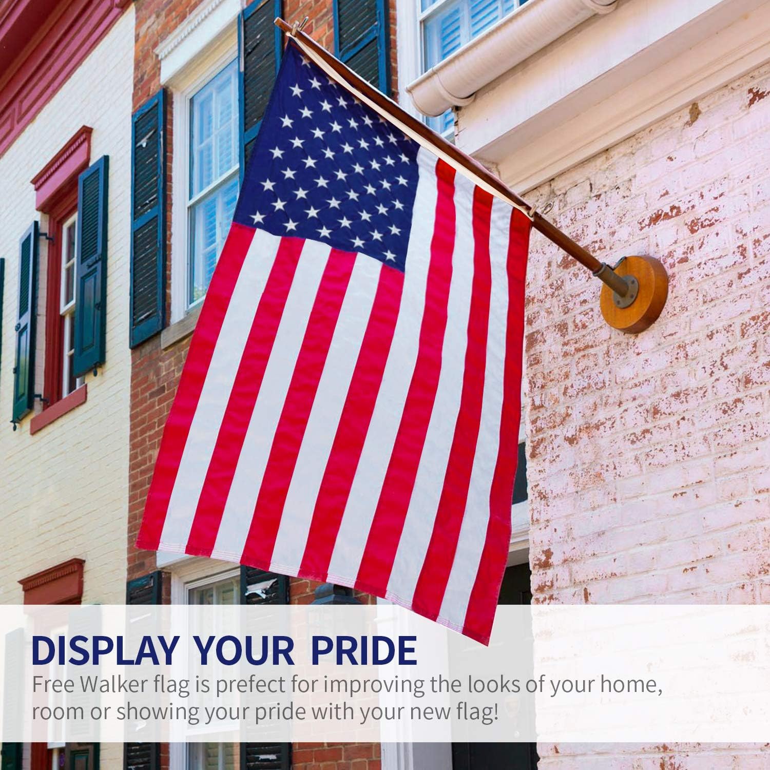 Free Walker American Flag 3x5 FT 2PACKS, Premium Nylon US Flags with Bright Vibrant Color and Brass Grommets for Indoors and Outdoors, Durable USA Flag for Outside(2xBreeze Style) : Garden & Outdoor