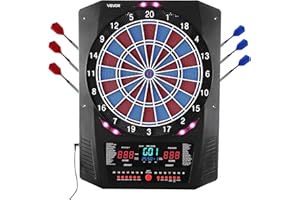 VEVOR Electronic Dart Board, 13.5" Target Dartboard with 45 Games & 474 Variations for Up to 8 Players, 6 Dart Shafts with Fl