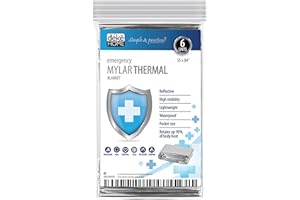Deke Home - Emergency Blanket 6 Pack - Thermal Mylar Blankets with Reflective Foil, Space Blanket 84" x55” for Camping,Outdoors, Hiking, Survival, Bug Out Bag, First Aid (Silver)