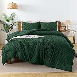 Andency Dark Emerald Green Queen Comforter