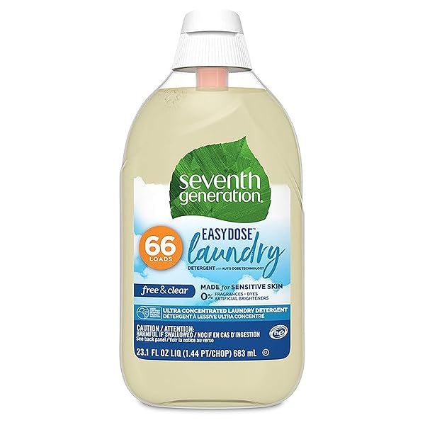 SEVENTH GENERATION LAUNDRY DETERGENT, ULTRA CONCENTRATED EASYDOSE, FREE & CLEAR, 23.1 FL OZ