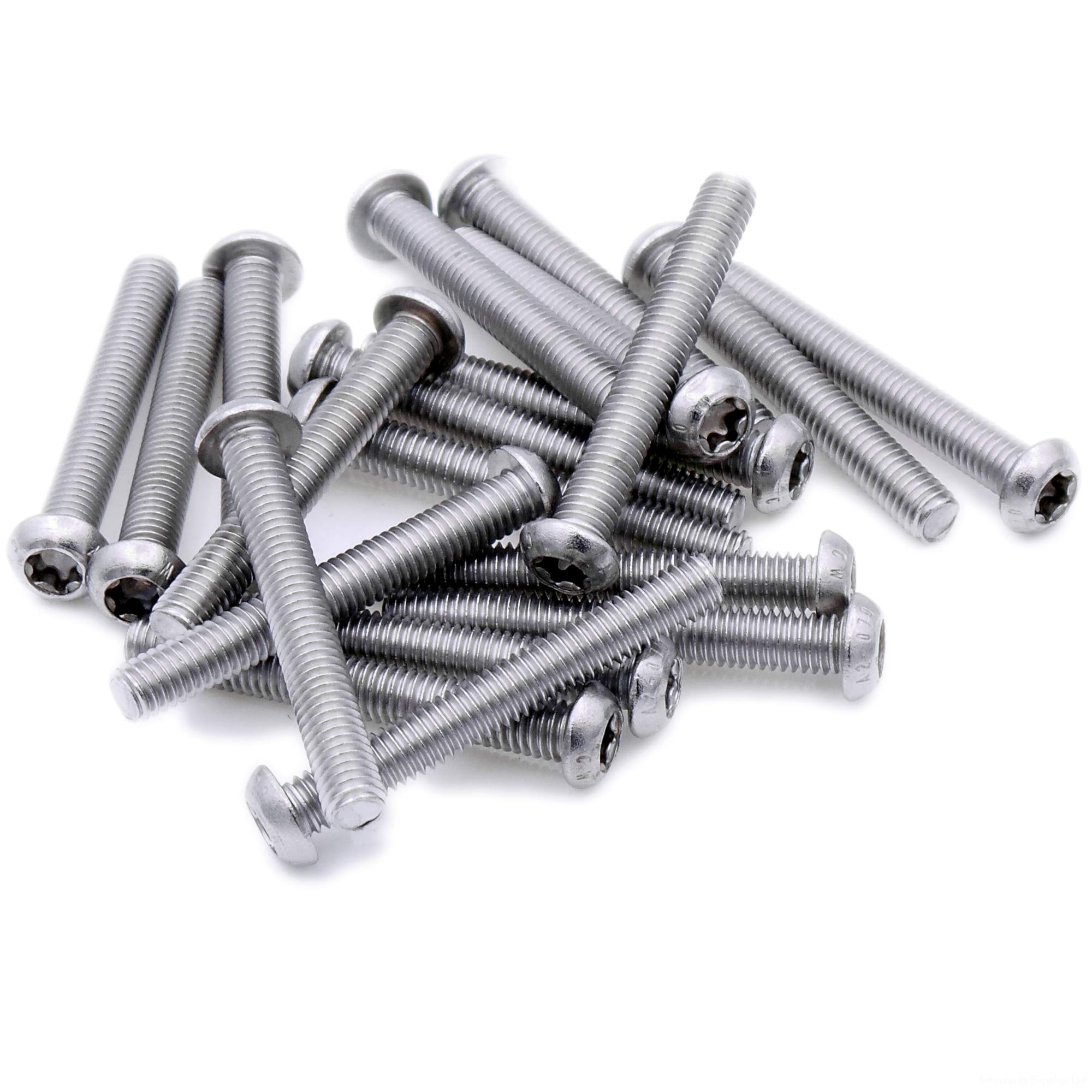 M4 (4mm x 35mm) TX Socket Button Machine Screw (Bolt) - Stainless Steel (A2) (Pack of 20)