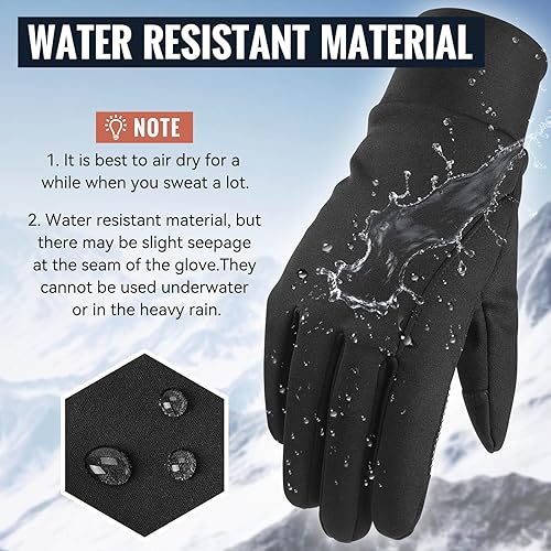OZERO Mens Winter Gloves Touchscreen: Thin Warm Liner Glove for