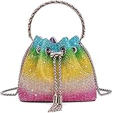 Sweetovo Bling Crystal Rhinestone Purse for Women Sparkly Clutch Handbag Crossbody Bag for Evening Wedding Party Prom