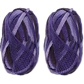 JubileeYarn Mesh Fishnet Yarn - Chunky Acrylic - 200g/Skein - Fused Purple - 2 Skeins