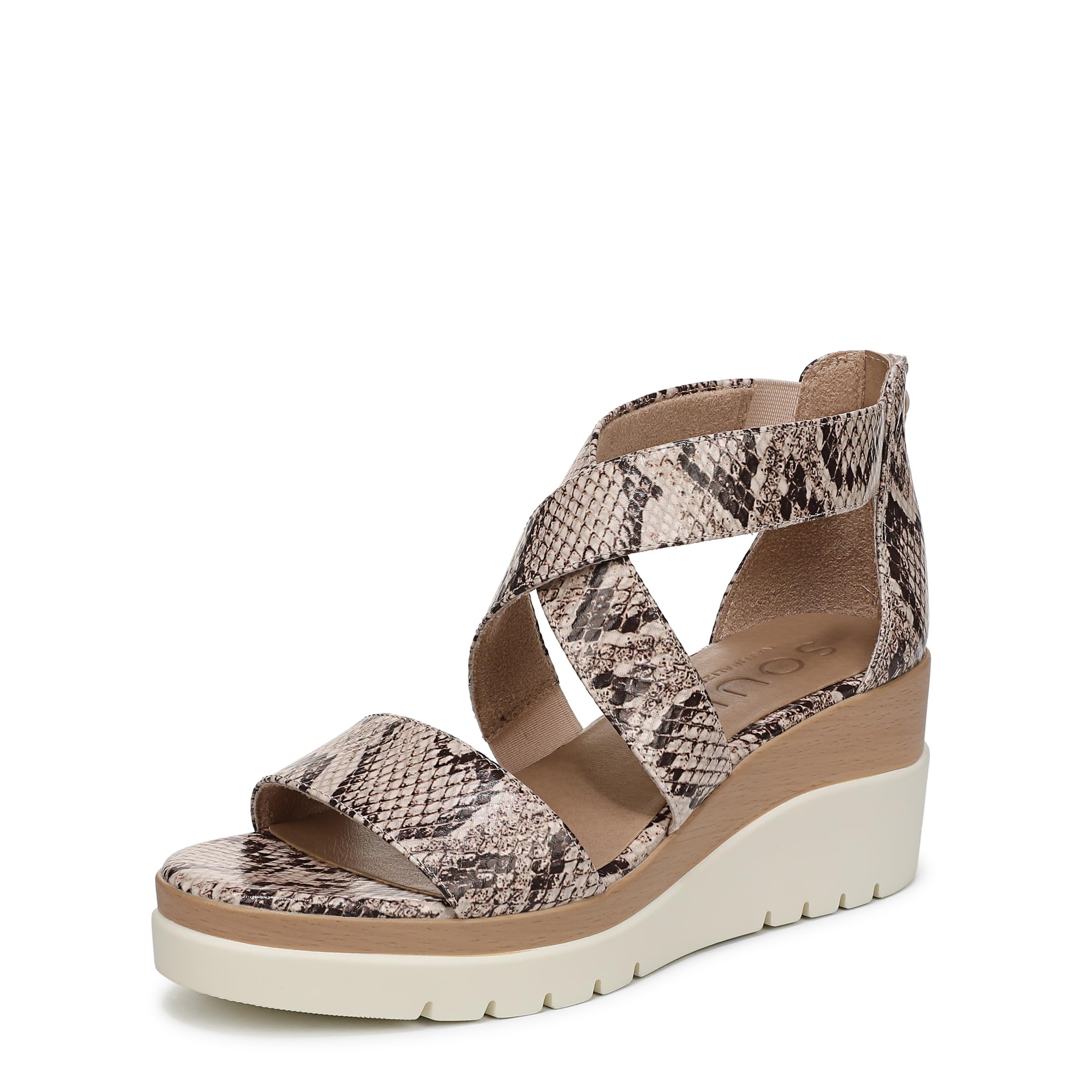 Naturalizer SOUL Women’s Goodtimes Sandal Beige Snake Print 11 W