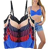 ToBeInStyle Women's Pack of 6 Wire-Free Full Coverage Bras with Pleated Detail