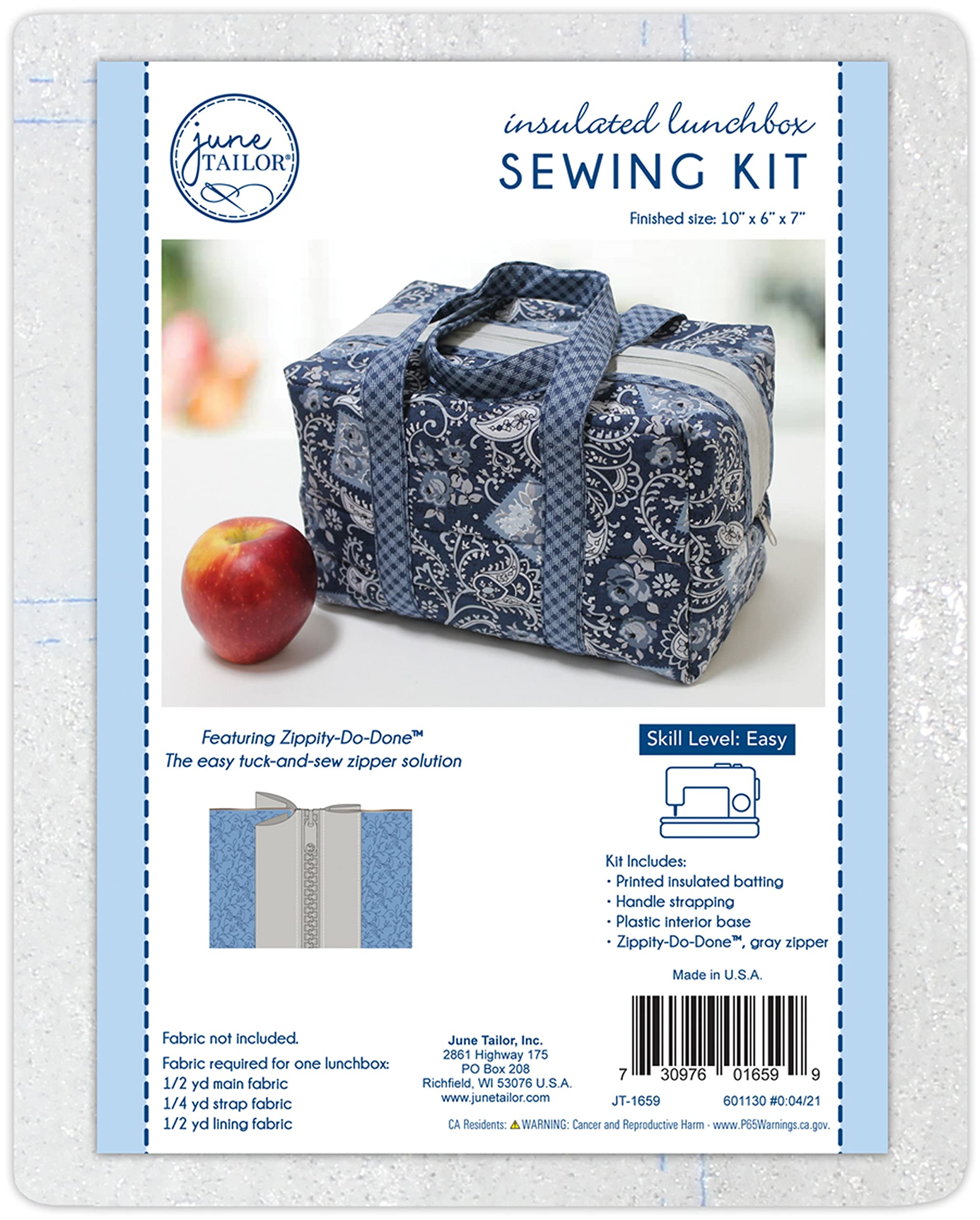 June Tailor Lunchbox KIT, Gray Zippity-Do-Done(TM)