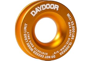 DAYDOOR Heavy Duty Recovery Ring, 66,000 LBS 7075 Aluminum Winch Snatch Ring for Soft Shackle & Synthetic Rope, Essential Off-Road 4x4 Recovery Gear for Truck, Jeep, ATV, UTV(Gold)