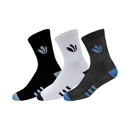 Fresh Feet Organic Combed Cotton Daily Wear Mid-Calf Socks - Pack of 3