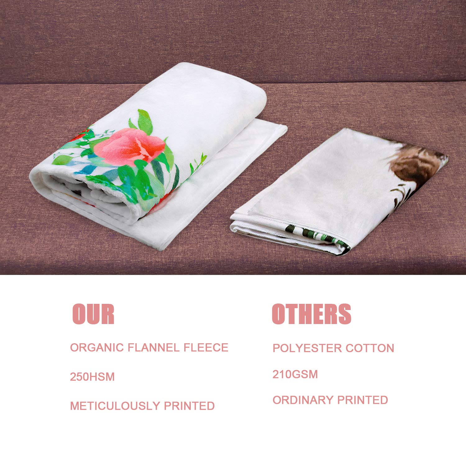 ROYBENS Baby Monthly Milestone Blanket for Boy Girl, Organic Flannel Fleece Extra Thick Baby Photography Backdrop Memory Blanket for Newborns Large, New Moms with Floral Wreath and Headband