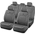 Skechers Memory Foam Car Seat Covers, Lycra Seat Covers Thick Memory Foam, Car Seat Cover Full Set, Airbag Compatible, Automotive Comfort Protection for Most Cars,Trucks, SUVs,All Black