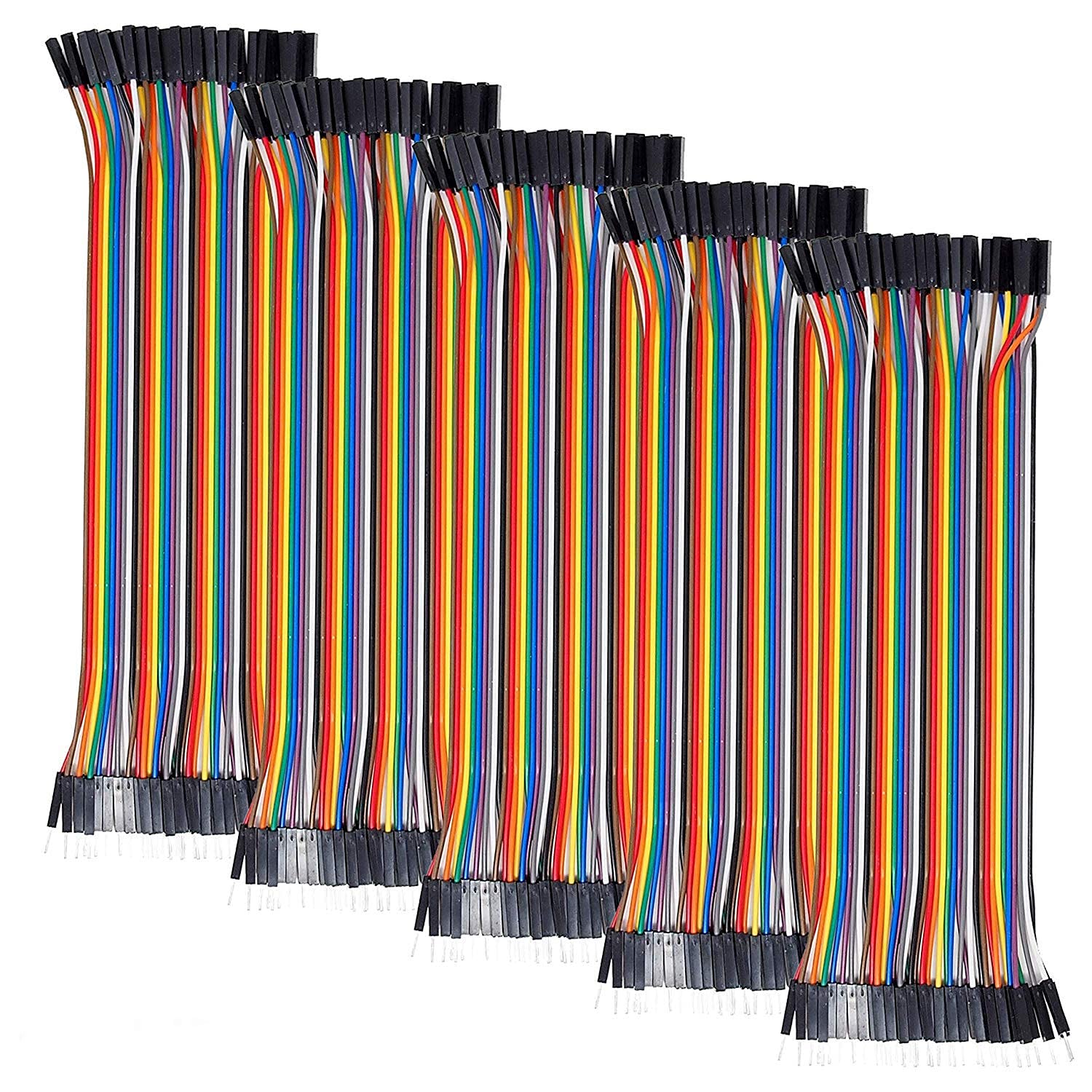 AZDelivery Breadboard Jumper Wire Cable 40 Pin Female to Male F2M Ribbon Cables compatible with Arduino and Raspberry Pi Including E-Book! (Pack of 5)