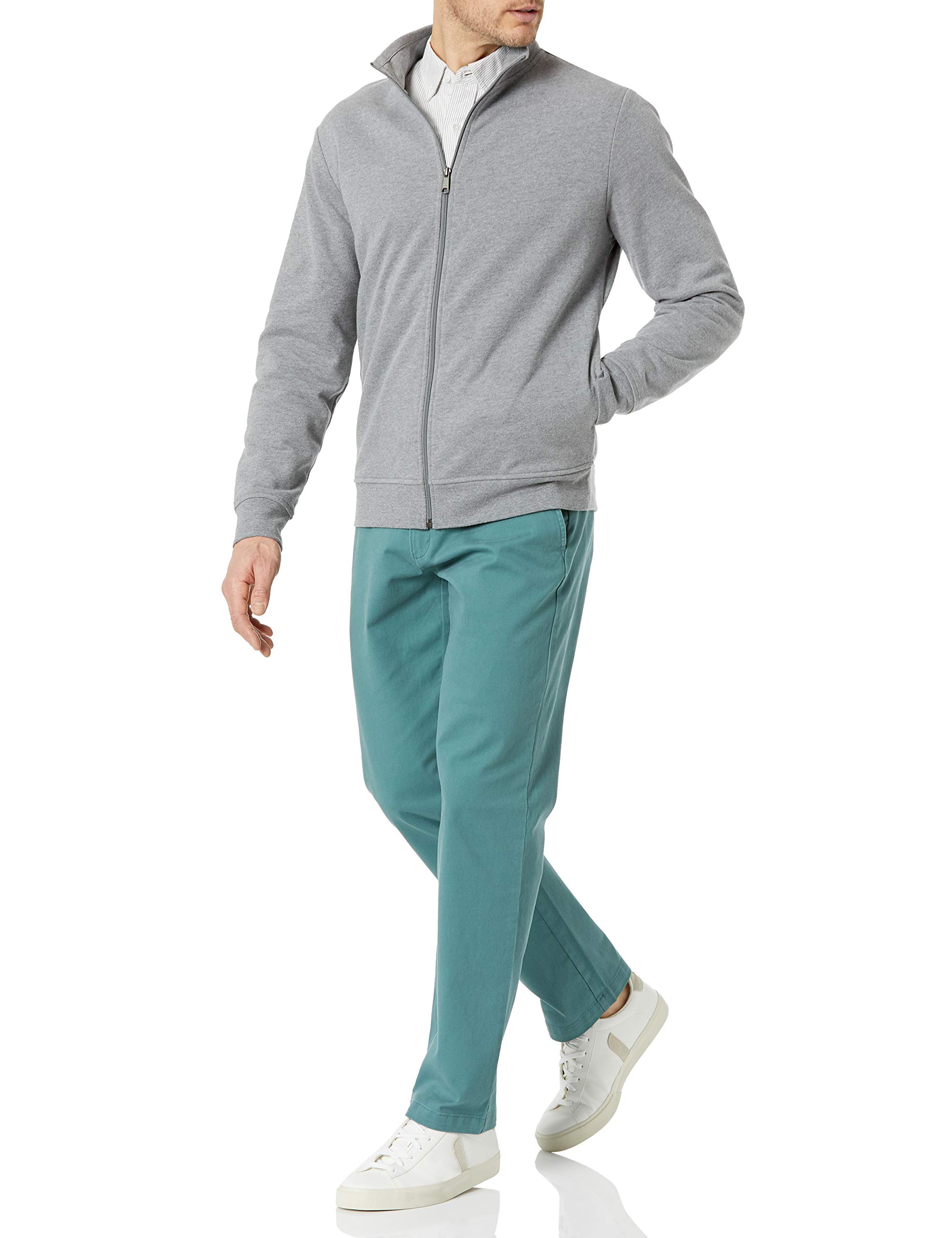 Amazon Essentials Men's Zip Up Sweatshirt, Lightweight French Terry, Mock Neck