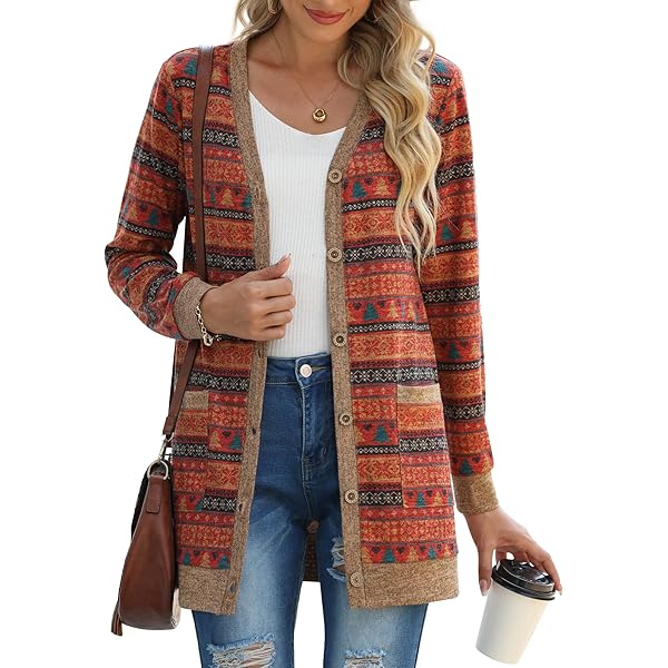 完売【新品タグ付】fog color blocking cardigan Ckikiou Women's Oversized Fall Winter Button Down Cute Color