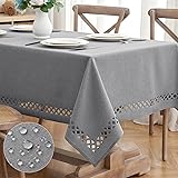 MIULEE Light Grey Thick Polyester Linen Rectangle